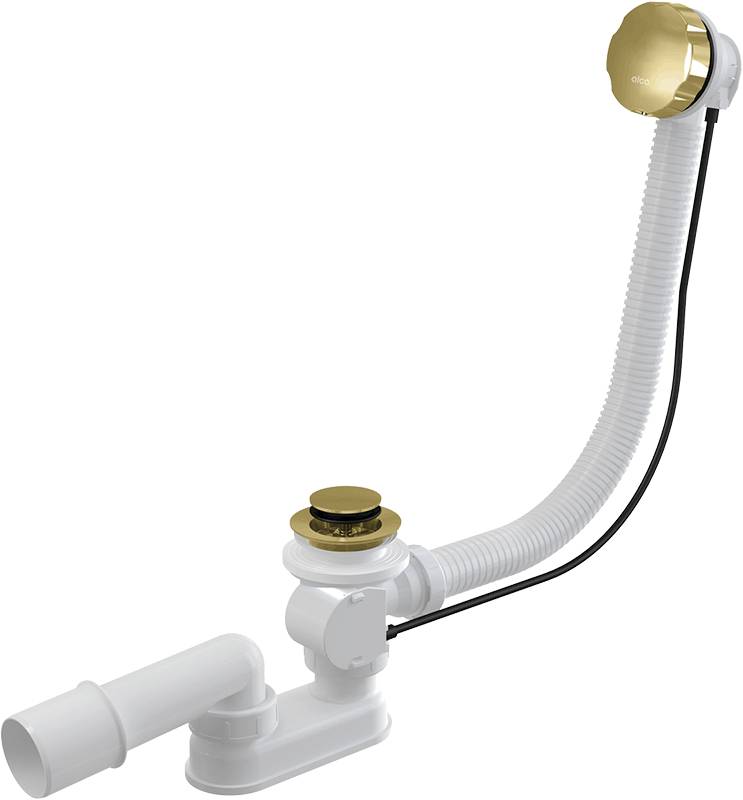 Alcadrain A55K-G-P Garniture de vidange et trop-plein pour baignoire automatique complète, OR brillant