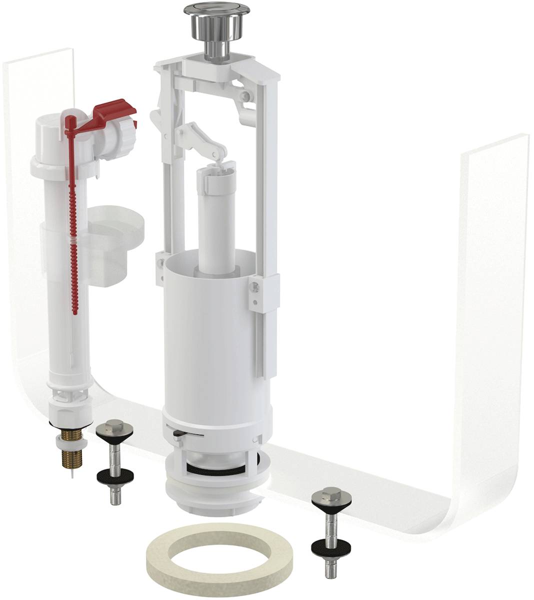 Alcadrain Spülgarnitur mit STOP-Taste SA2000SK 3/8" CHROM