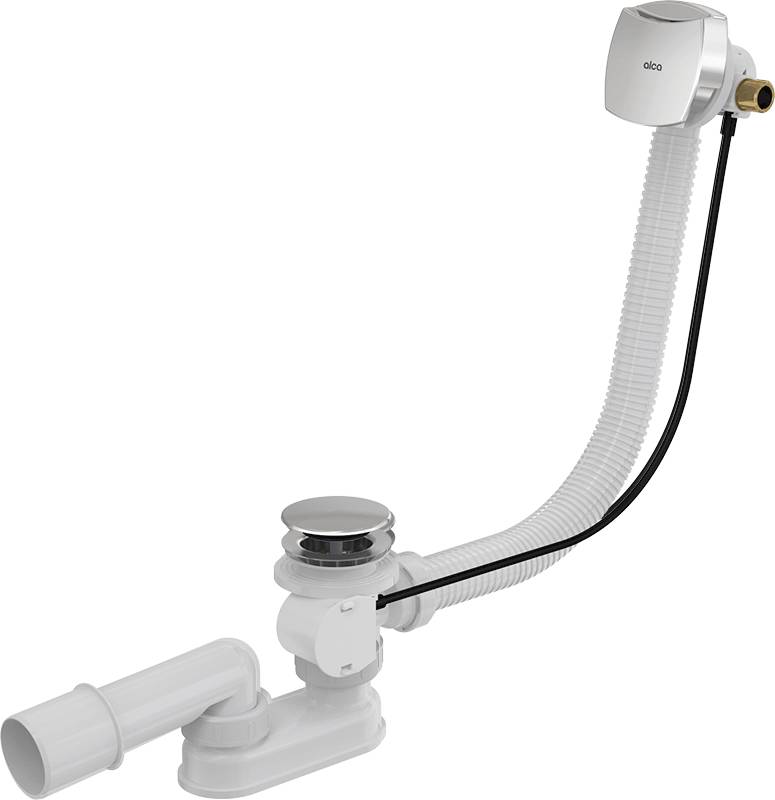 Ensemble vidage et trop-plein de baignoire Alcadrain automatique avec fonction de remplissage, chromé 100 cm