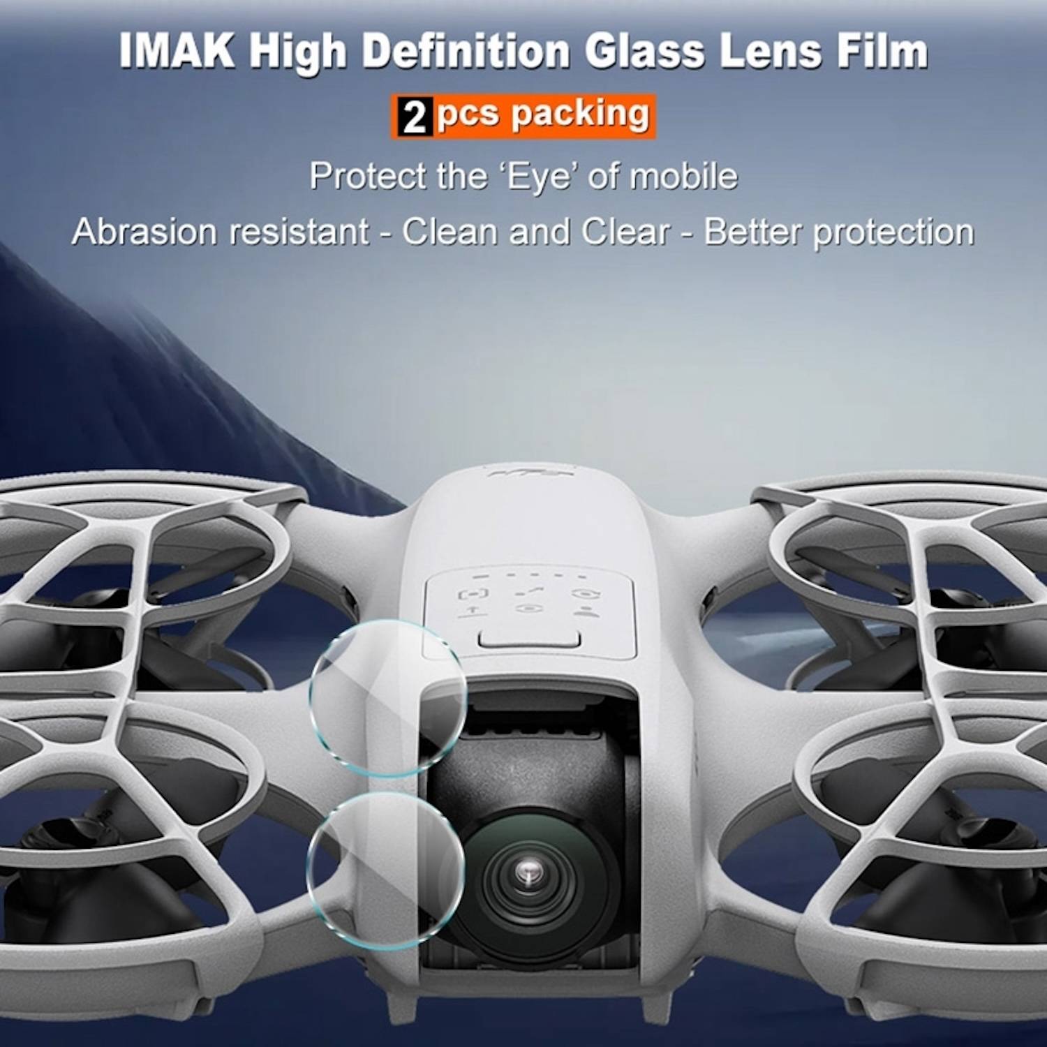 Für DJI Neo Drohne IMAK 2x Premium HD Kamera Linsen Objektiv Schutzglas Folie