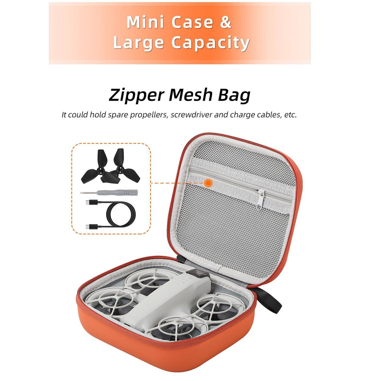 Für DJI Neo Drohne Sunnylife Aufbewahrungsbox Transport Tasche Suitcase Orange