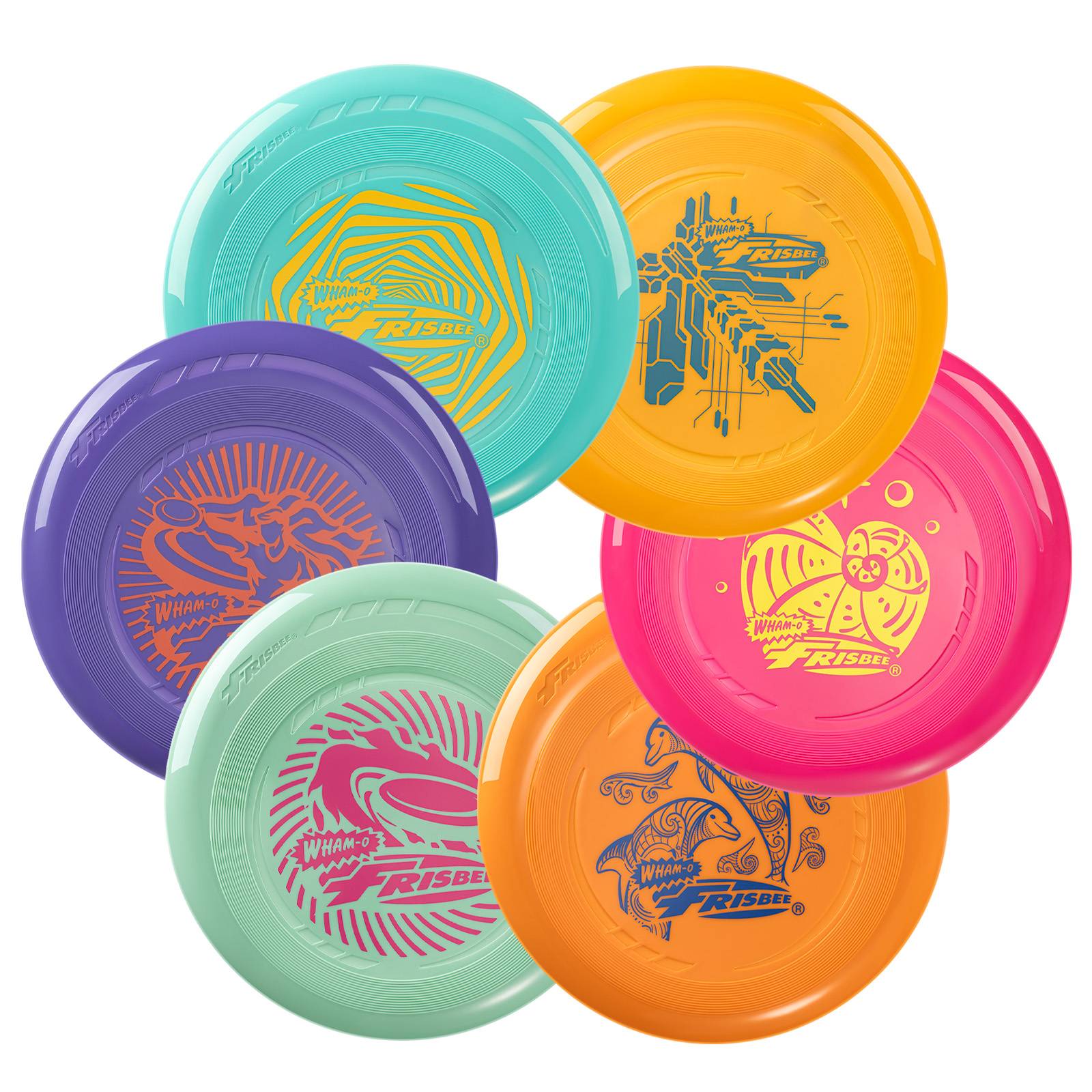 Wham-O Frisbee Go 6er Pack Flugscheibe ab 5 Jahren, 22.86 cm - 70g