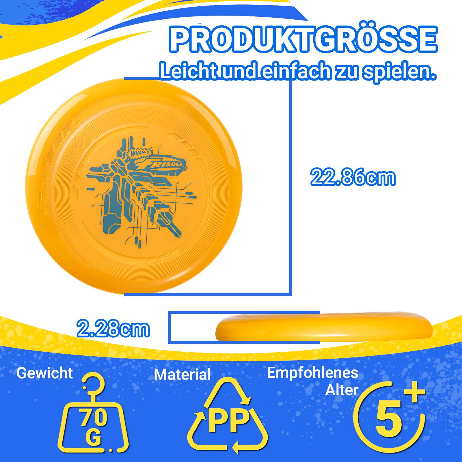 Wham-O Frisbee Go 2er Pack Flugscheibe ab 5 Jahren, 22.86 cm - 70g