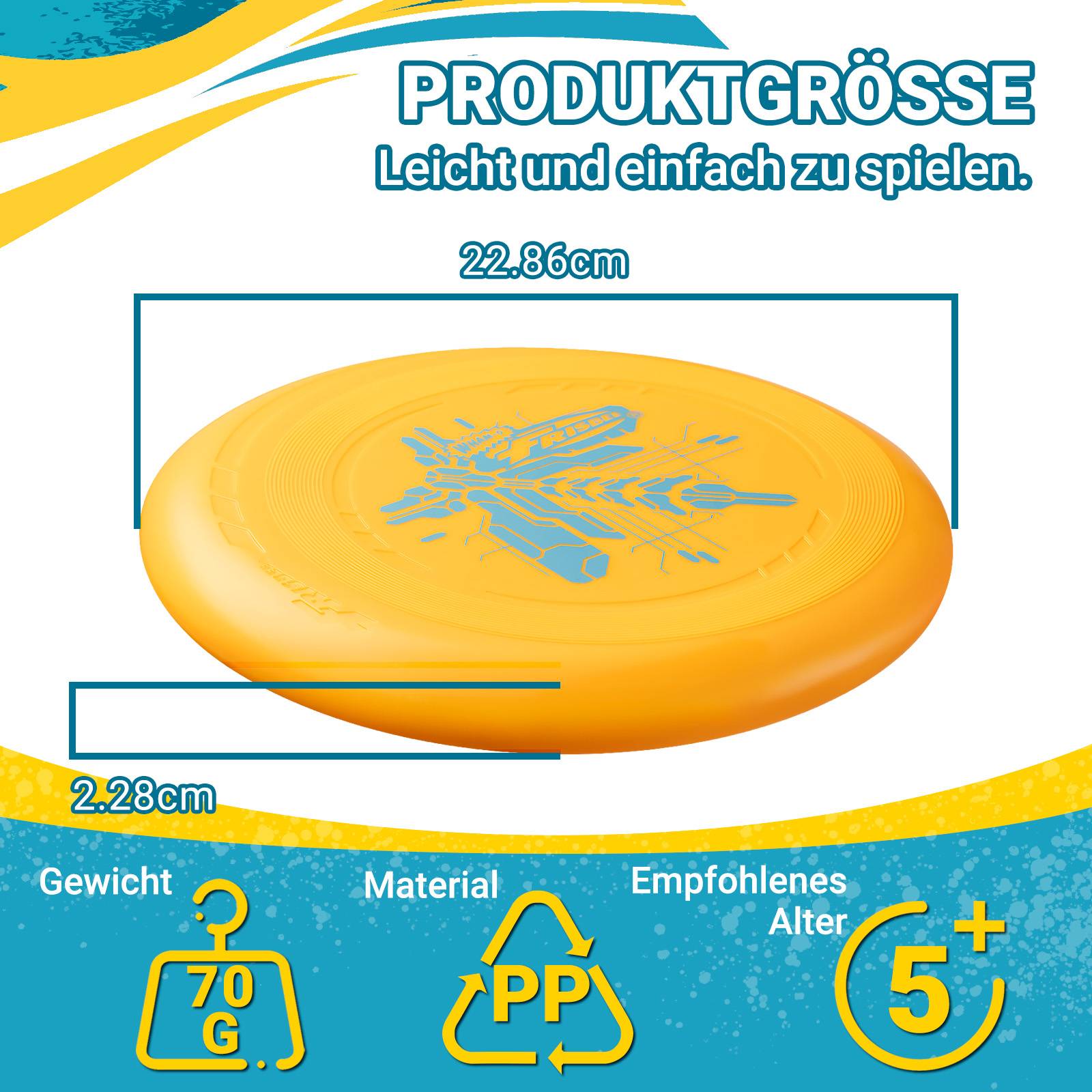 Wham-O Frisbee Go Flugscheibe für Kinder ab 5 Jahren, 22.86 cm - 70g