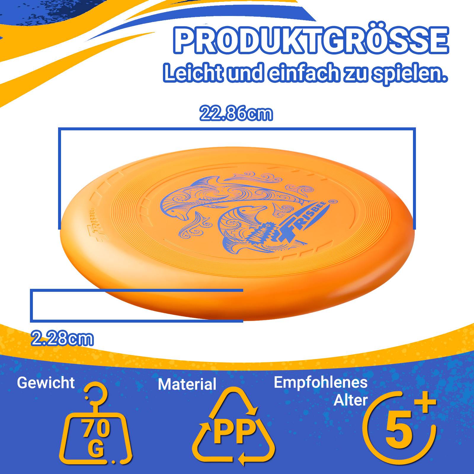 Wham-O Frisbee Go Flugscheibe für Kinder ab 5 Jahren, 22.86 cm - 70g
