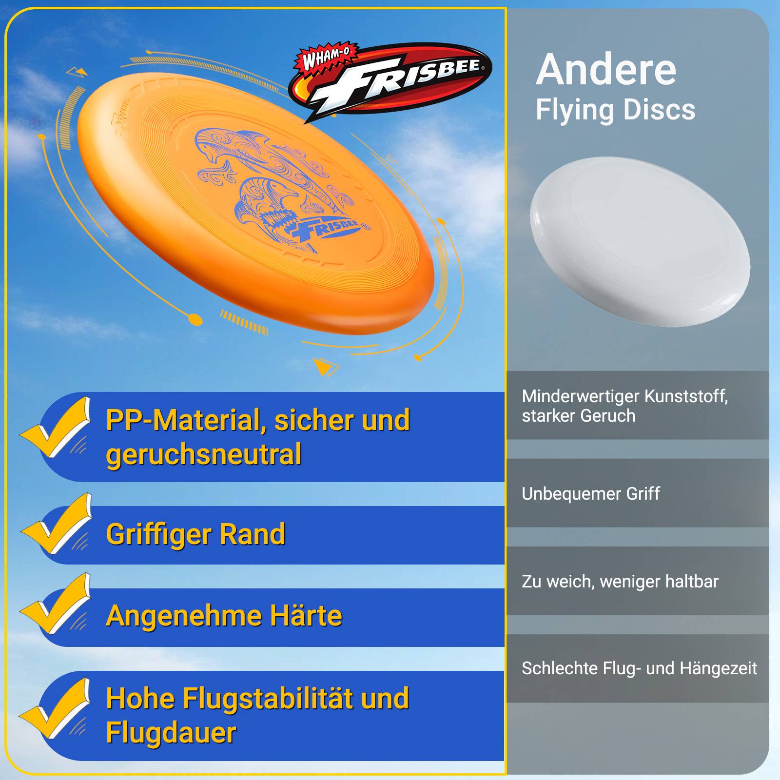 Wham-O Frisbee Go Flugscheibe für Kinder ab 5 Jahren, 22.86 cm - 70g