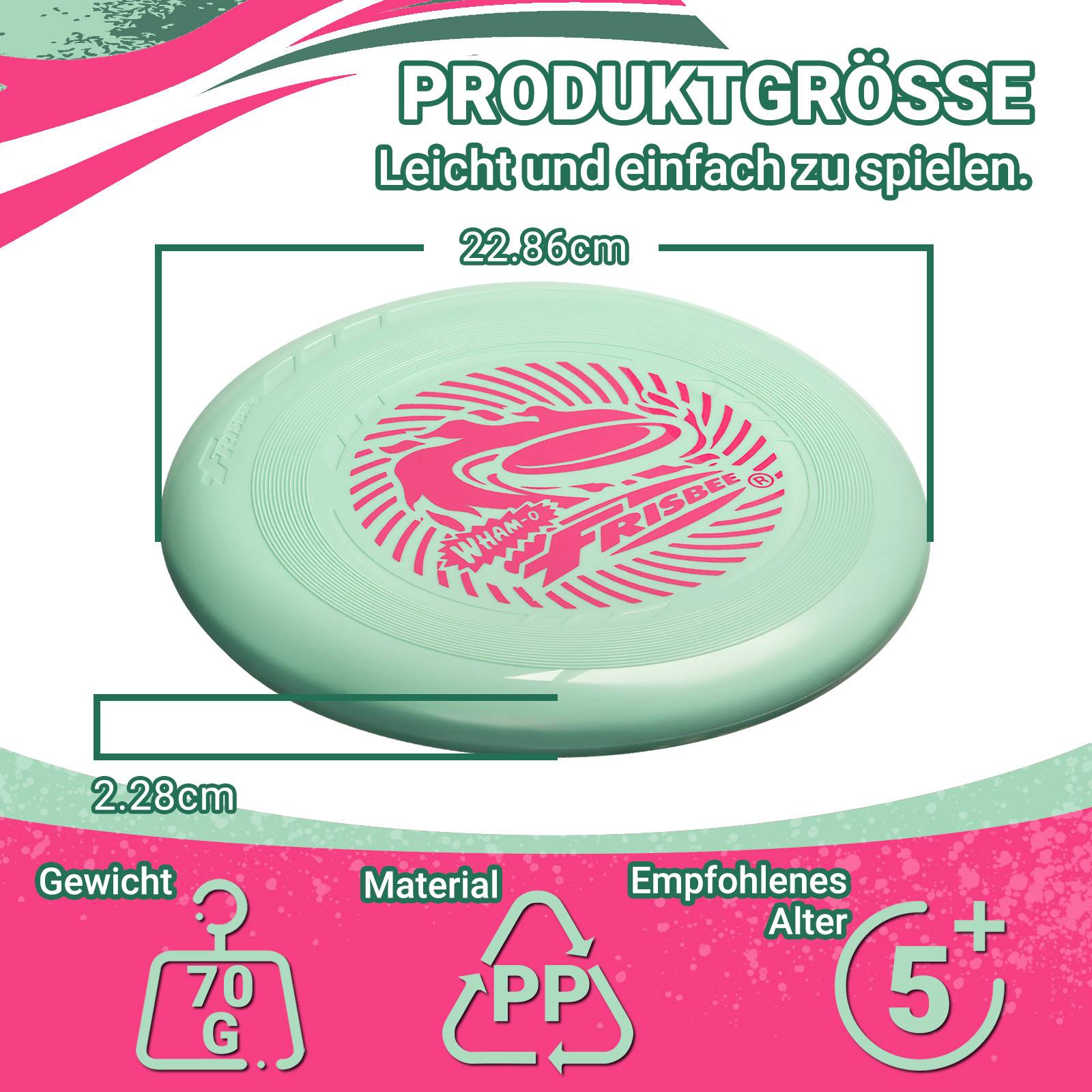 Wham-O Frisbee Go Flugscheibe für Kinder ab 5 Jahren, 22.86 cm - 70g
