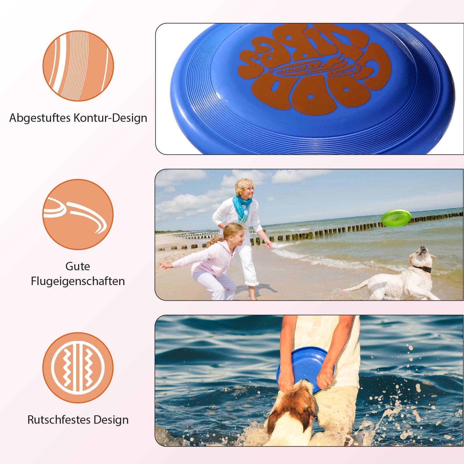 Wham-O Frisbee 2er Pack Flugscheibe, 23.75 cm 100g für Kinder ab 5 Jahren