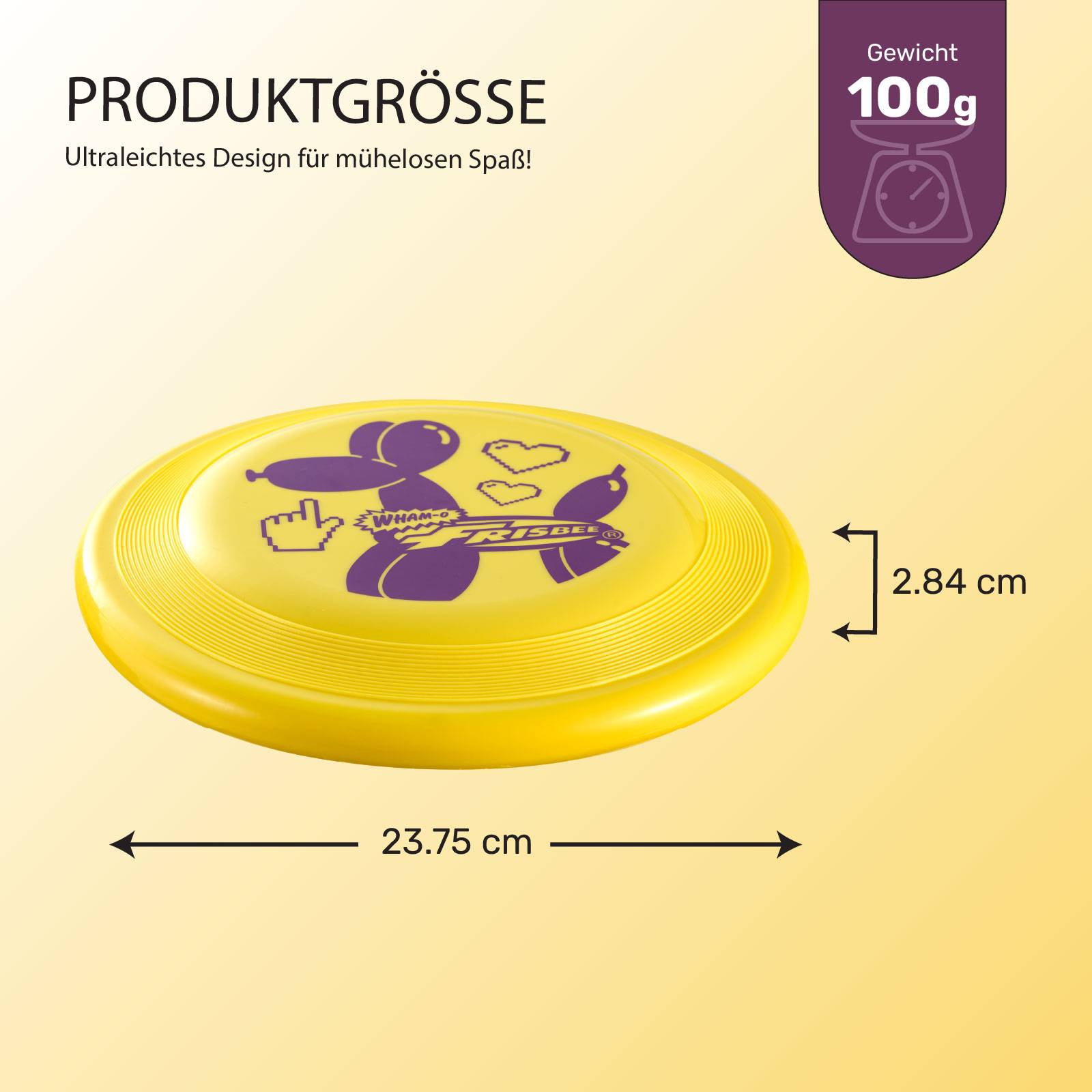 Wham-O Frisbee Flugscheibe, 23.75 cm 100g Hundefreundlich für Kinder ab 5 Jahren