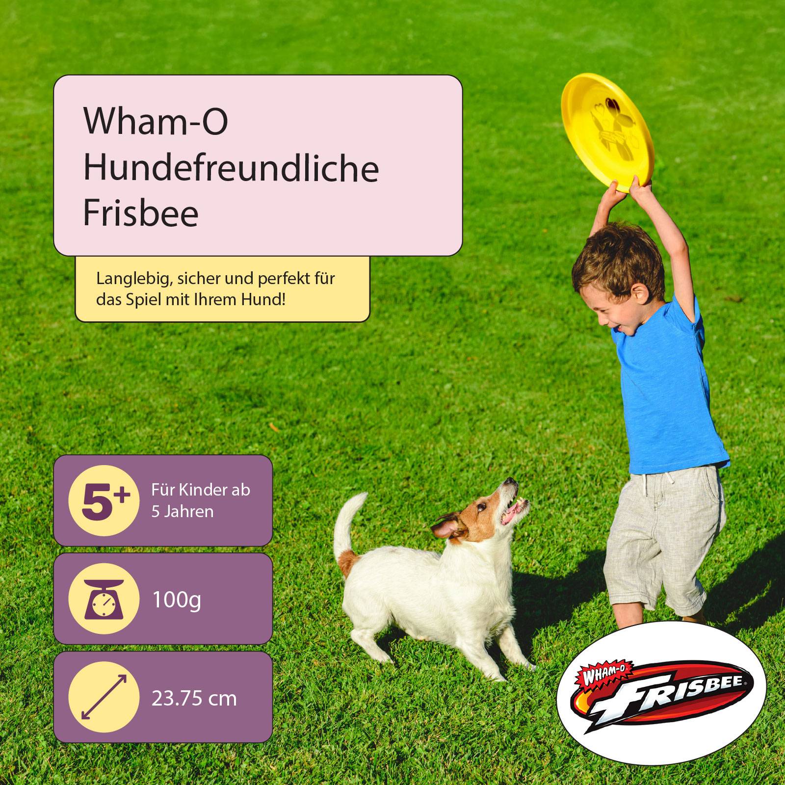 Wham-O Frisbee Flugscheibe, 23.75 cm 100g Hundefreundlich für Kinder ab 5 Jahren