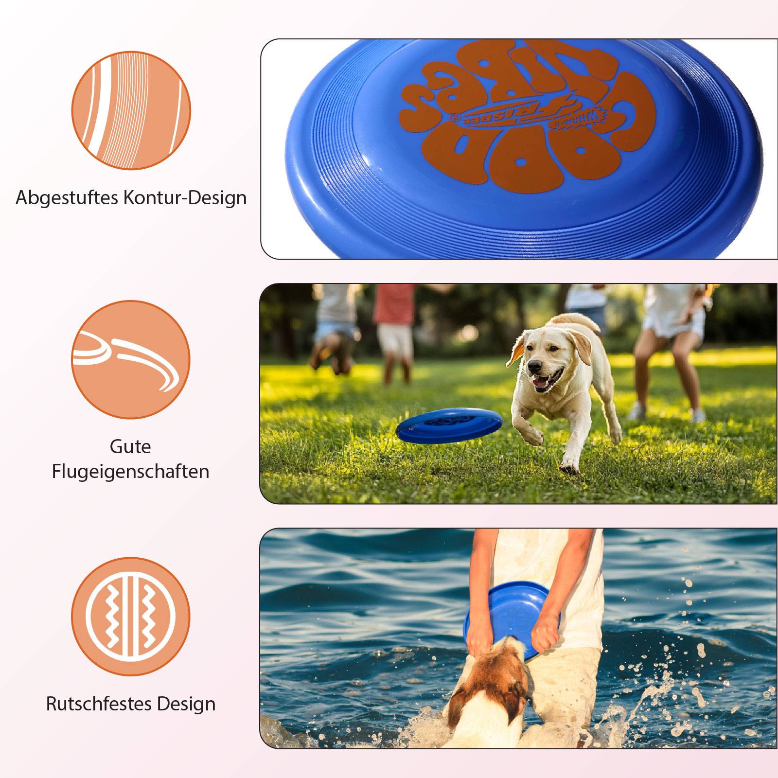 Wham-O Frisbee Flugscheibe, 23.75 cm 100g Hundefreundlich für Kinder ab 5 Jahren