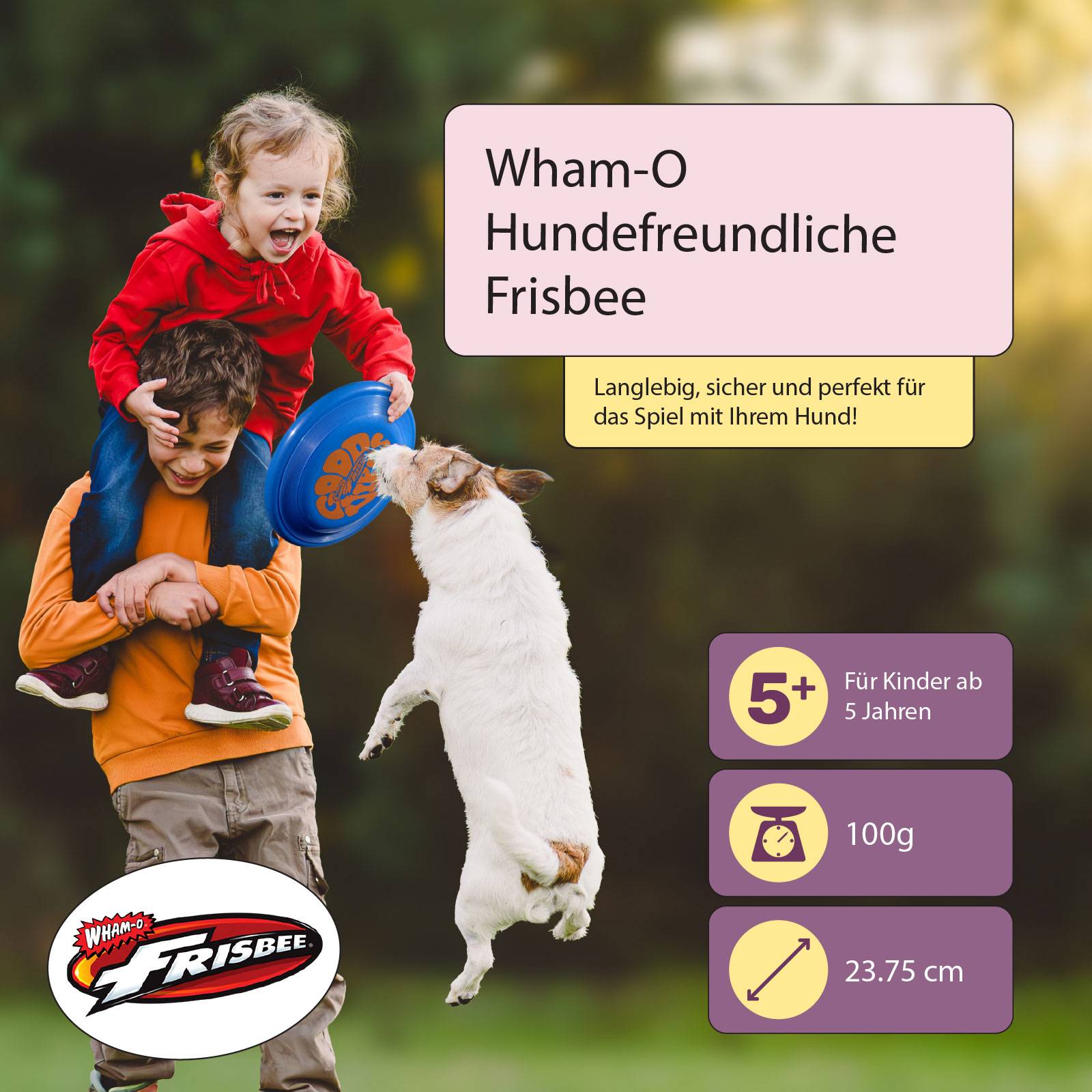 Wham-O Frisbee Flugscheibe, 23.75 cm 100g Hundefreundlich für Kinder ab 5 Jahren