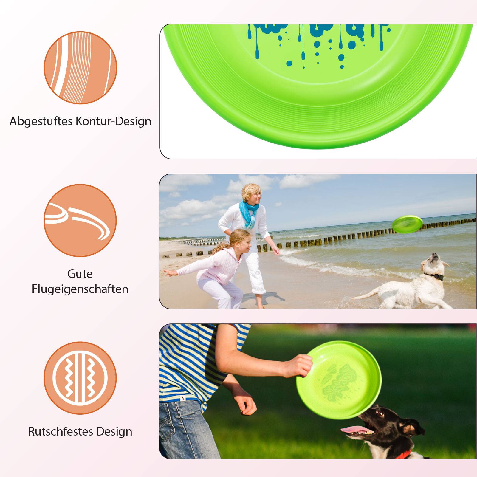 Wham-O Frisbee Flugscheibe, 23.75 cm 100g Hundefreundlich für Kinder ab 5 Jahren