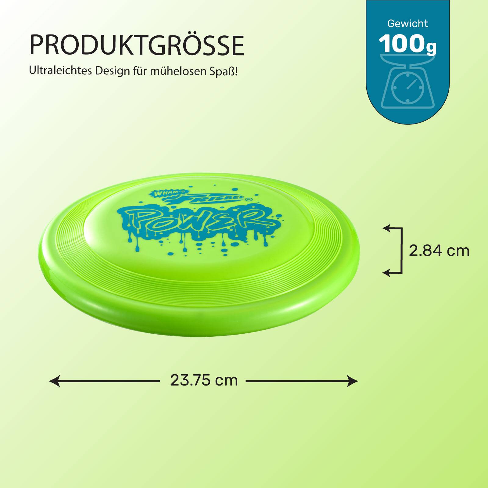 Wham-O Frisbee Flugscheibe, 23.75 cm 100g Hundefreundlich für Kinder ab 5 Jahren