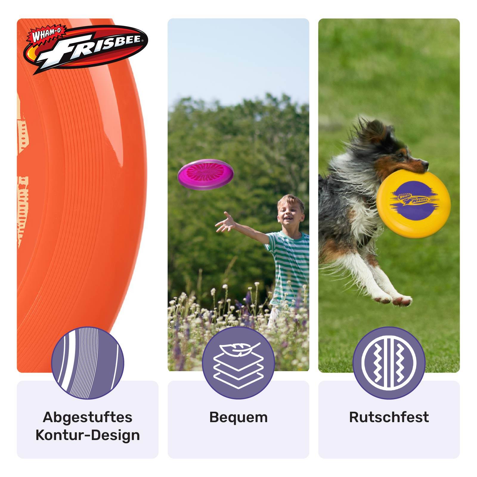 Wham-O Frisbee 3er Pack Flugscheibe, 25.27 cm für Kinder ab 5 Jahren - 130g