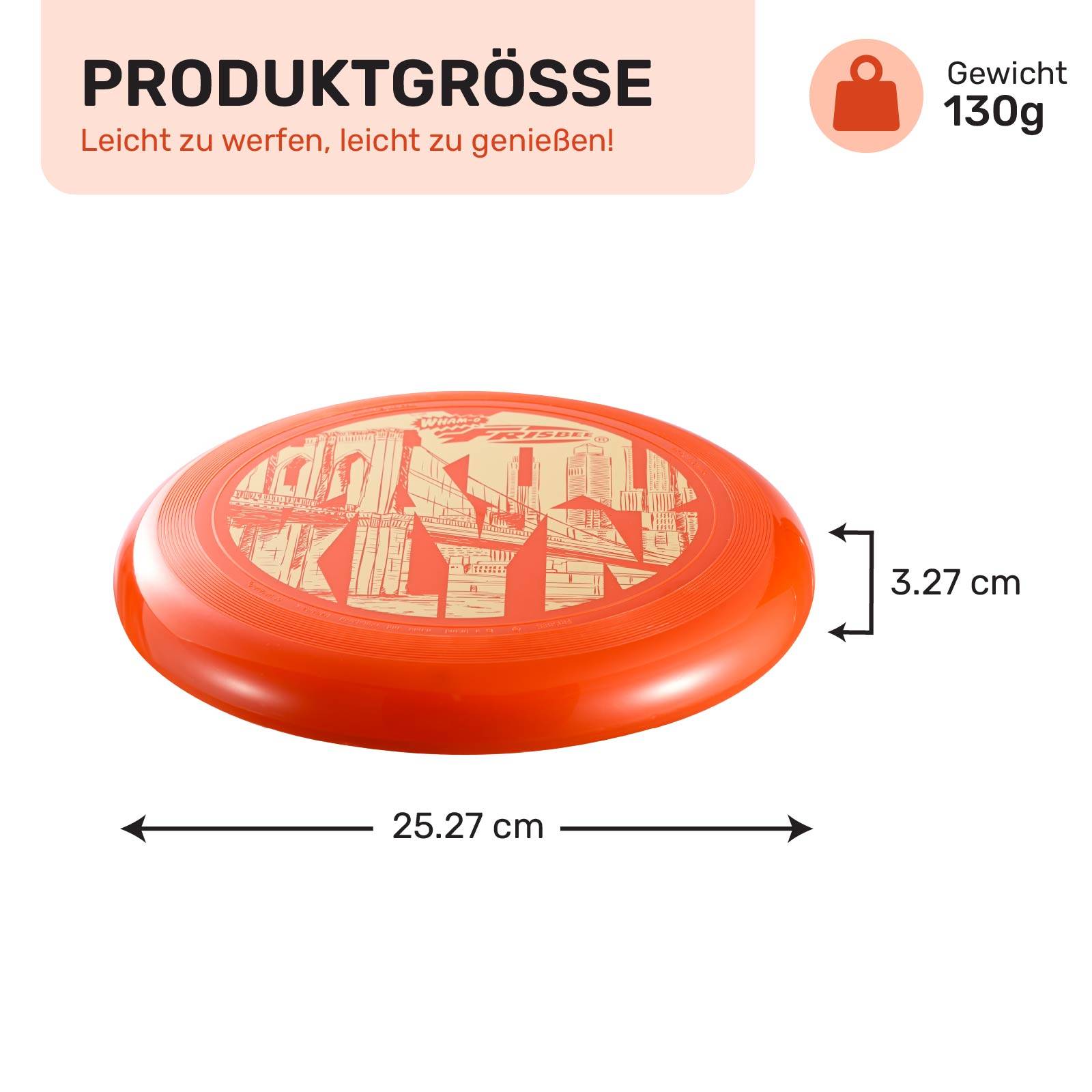 Wham-O Frisbee Flugscheibe, 25.27 cm für Kinder ab 5 Jahren - 130g