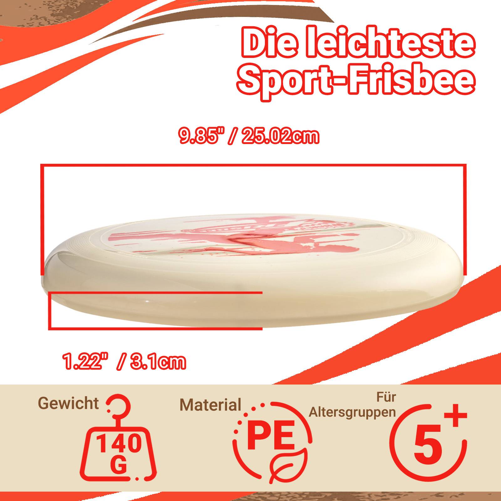 Wham-O Frisbee All Sport 140g Flugscheibe, für Outdoor Aktivitäten -1 Pack