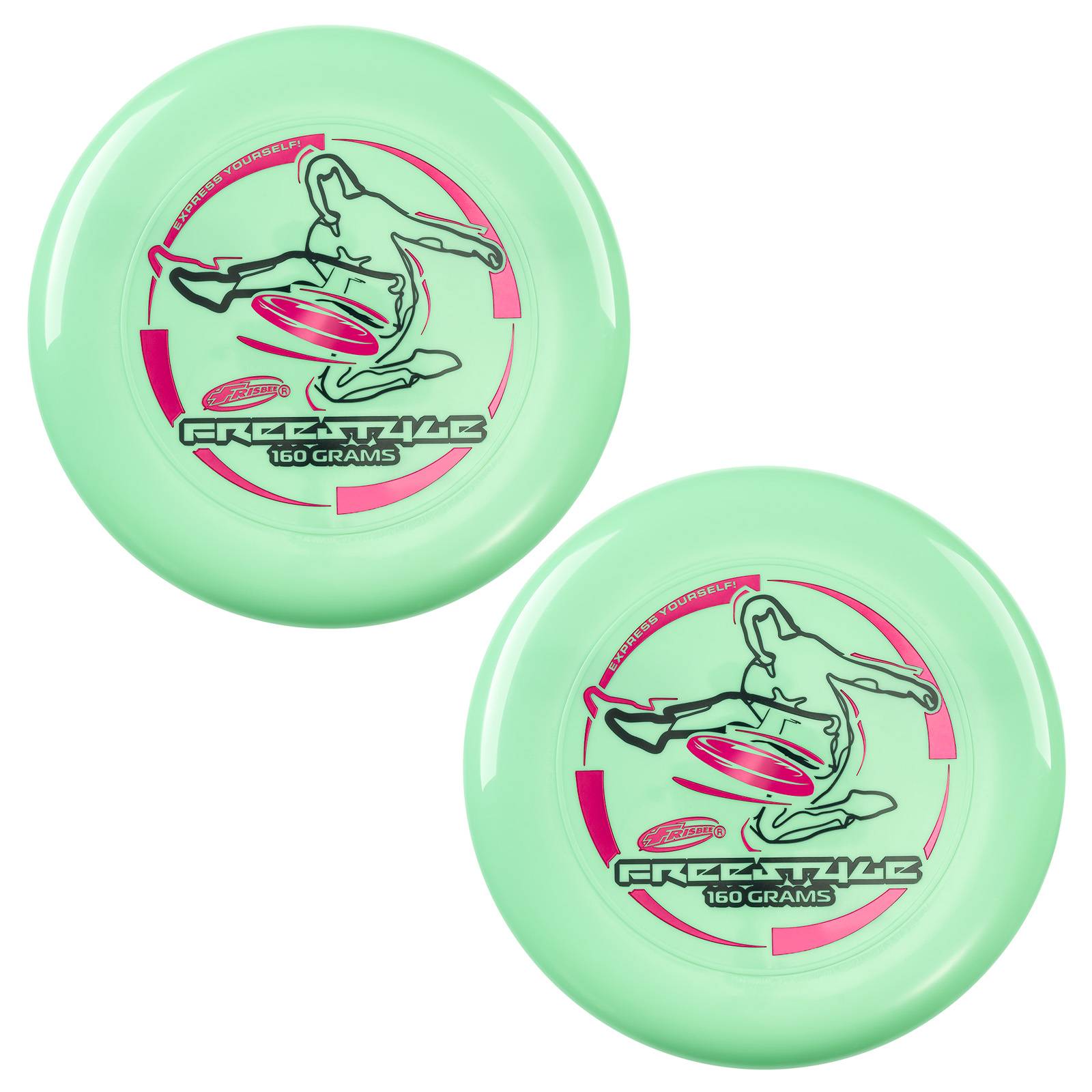 Wham-O Frisbee Freestyle 160g Flugscheibe, für Outdoor Spaß -2 Pack