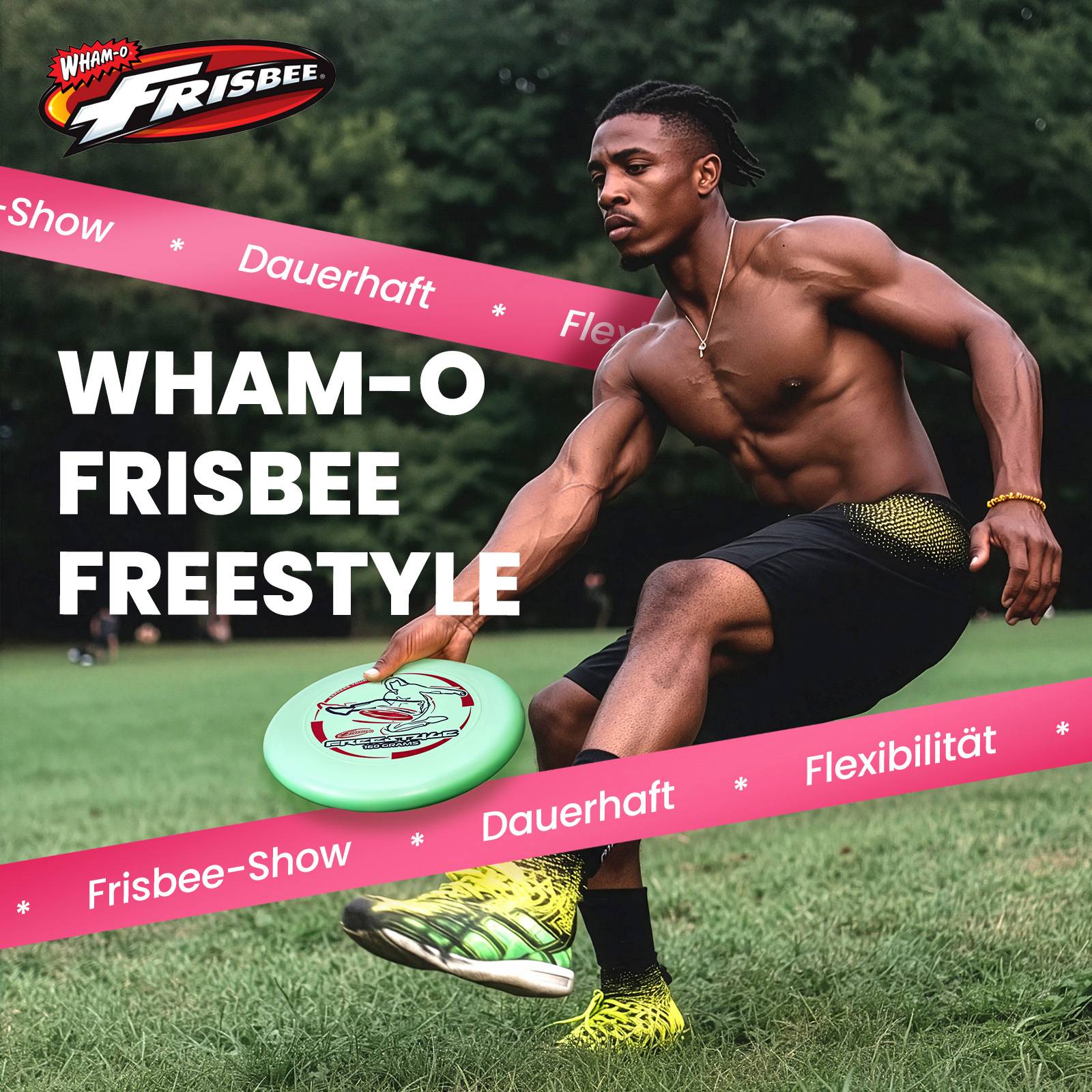 Wham-O Frisbee Freestyle 160g Flugscheibe, für Outdoor Spaß -1 Pack