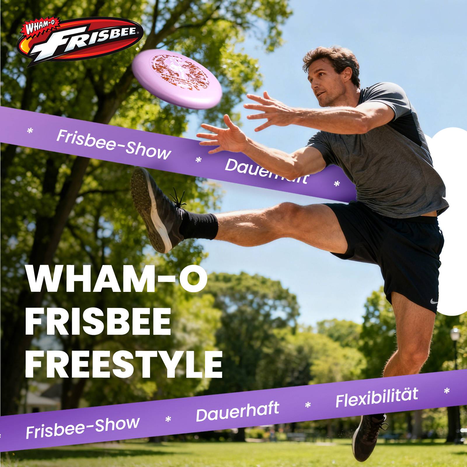 Wham-O Frisbee Freestyle 160g Flugscheibe, für Outdoor Spaß -1 Pack