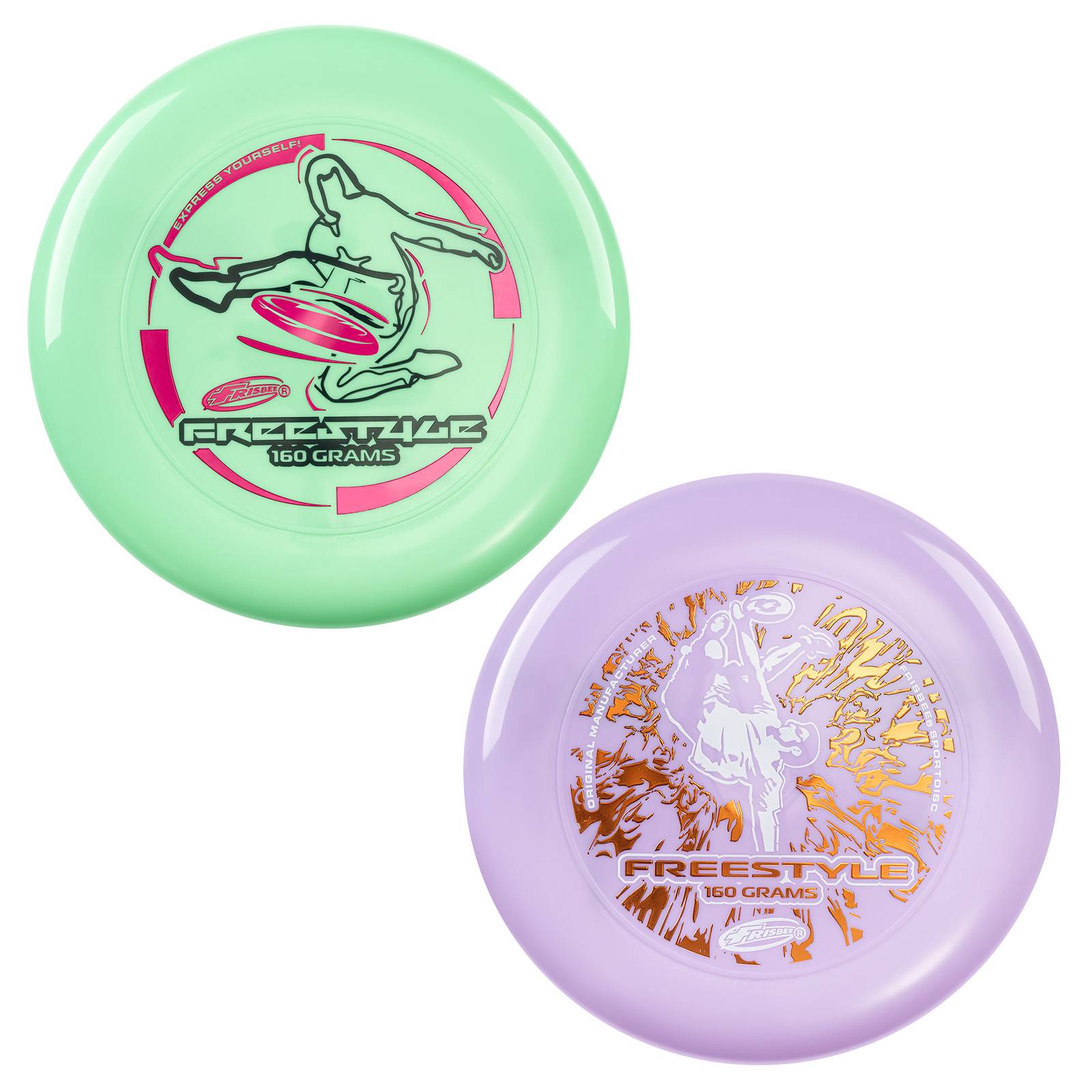 Wham-O Frisbee Freestyle 160g Flugscheibe, für Outdoor Spaß -2 Pack