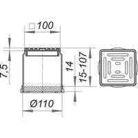 Dallmer Aufsatz 100x100mm E 10, Kunststoff-Rahmen
