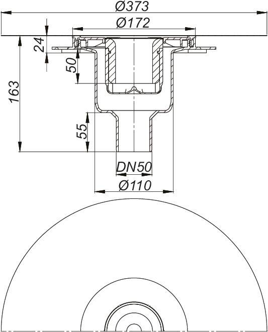 Dallmer Ablaufgehäuse DallDrain senkrecht, DN 50/DN 100