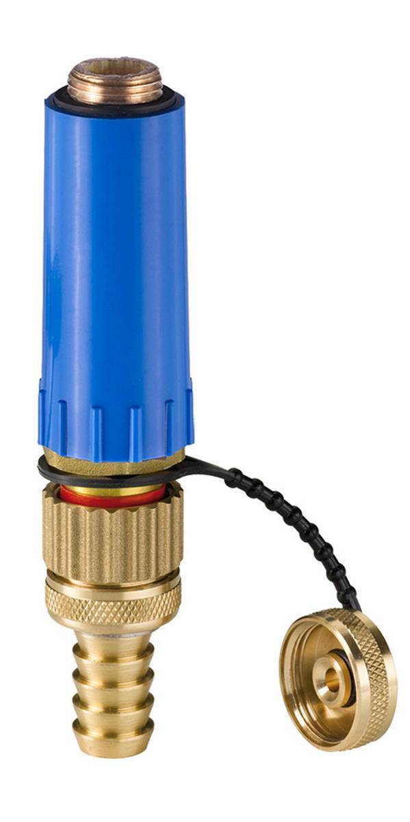 Bouchon de chantier 1/2" et robinet F+E, insert en laiton