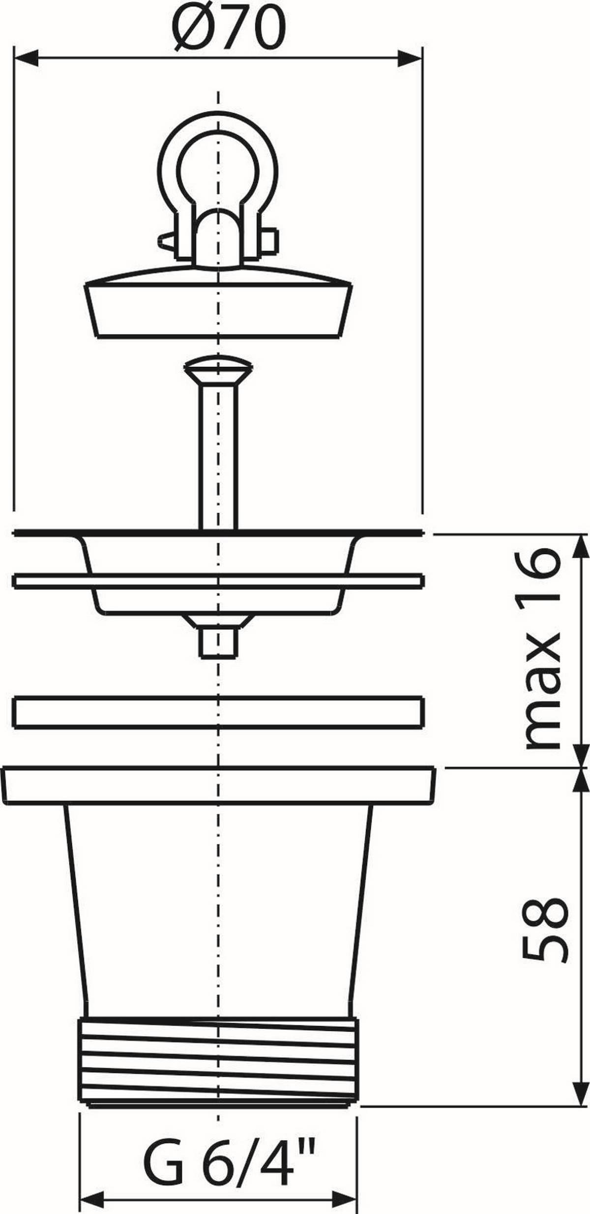 alcadrain Ablaufventil für die Spülbecken 6/4" mit einem Edelstahlgitter DN70