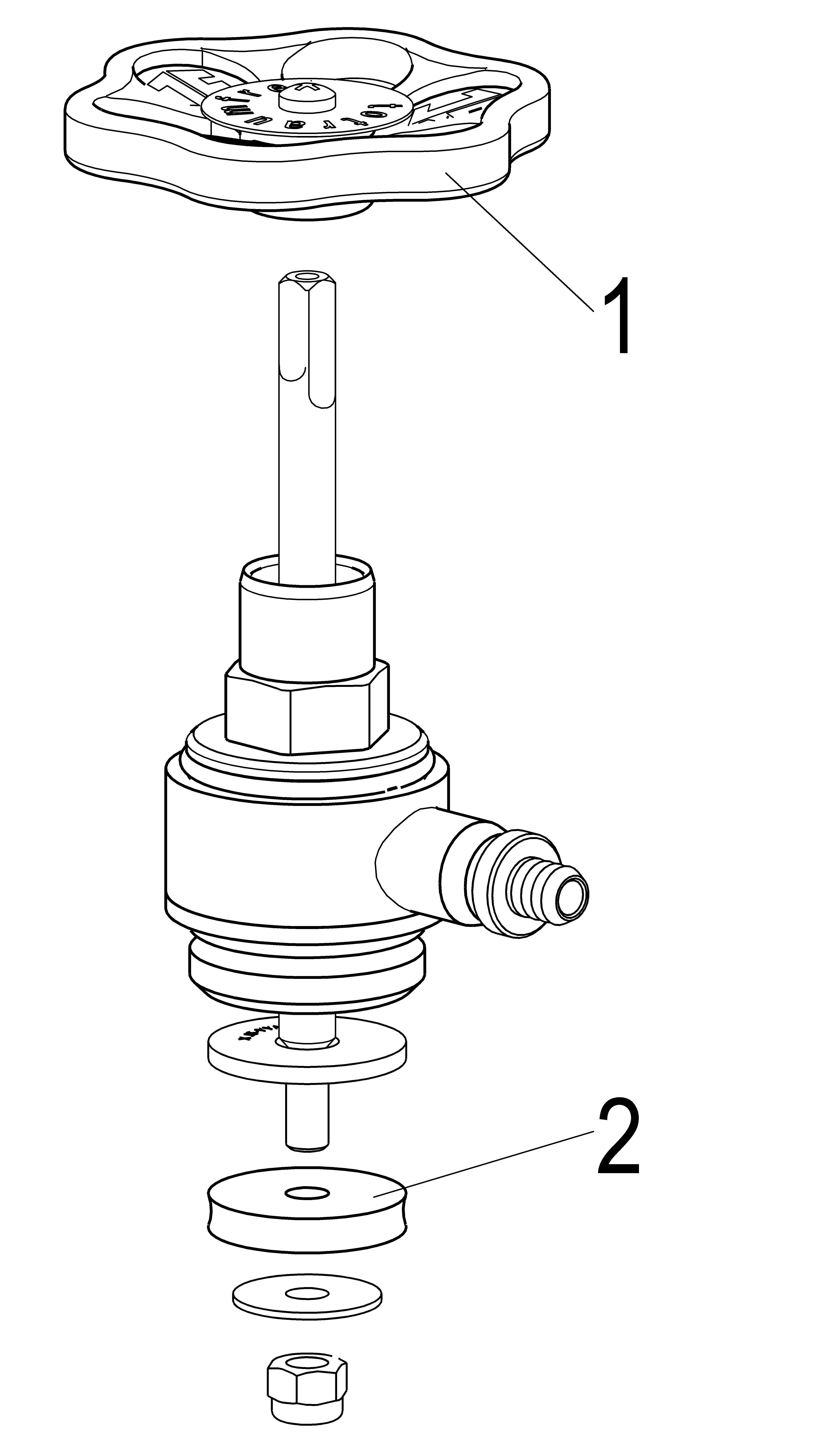 JS OBERTEIL M.ENTL. F.FREISTROMV. STEIG.SPINDEL,DN25,1",MESSING