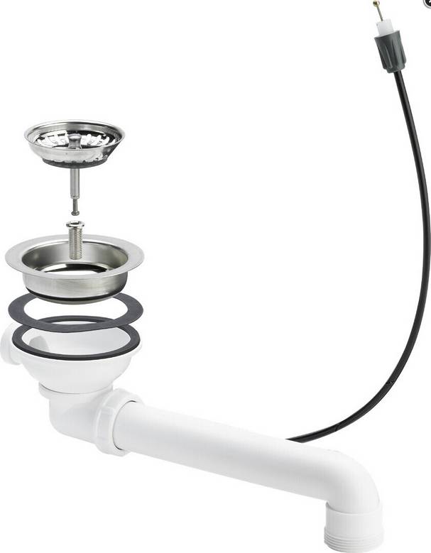 Viega Ablaufventil für Spülen 11/2 mit Bowdenzug, Kunststoff weiß