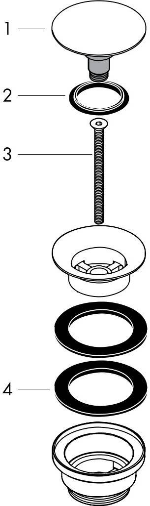 Hansgrohe Waschtischventil Push-Open G 1¼, ohne Kipphebel, verchromt.