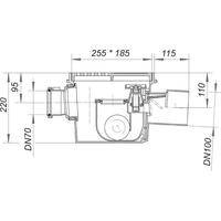 DALLMER Rückstau-Kellerablauf Ballstau 110/3, DN100, mit Zulauf DN70