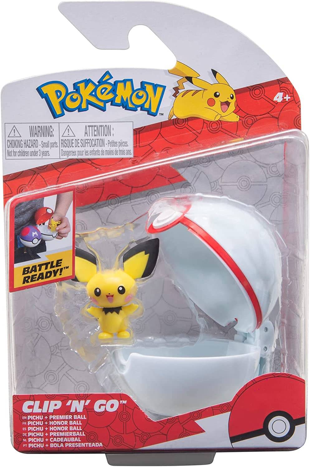 Jazwares PKW2659 - Pokémon - Clip'n'Go Poké Balls - Pichu & Premierball