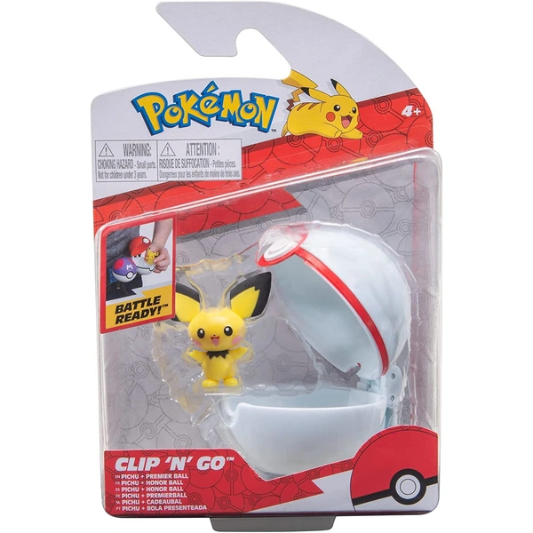 Jazwares PKW2659 - Pokémon - Clip'n'Go Poké Balls - Pichu & Premierball Jazwares PKW2659 - Pokémon - Clip'n'Go Poké Balls - Pichu & Premierball