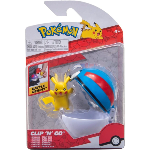 Jazwares PKW2660 - Pokémon - Clip'n'Go Poké Balls - Pikachu #9 & Guter Ball Jazwares PKW2660 - Pokémon - Clip'n'Go Poké Balls - Pikachu #9 & Guter Ball
