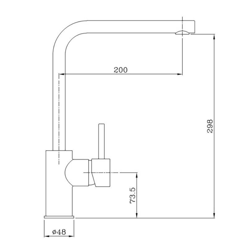 Beitz & Walz AqvaKitchen Spültisch-Ehm. chrom seitl. Hebel