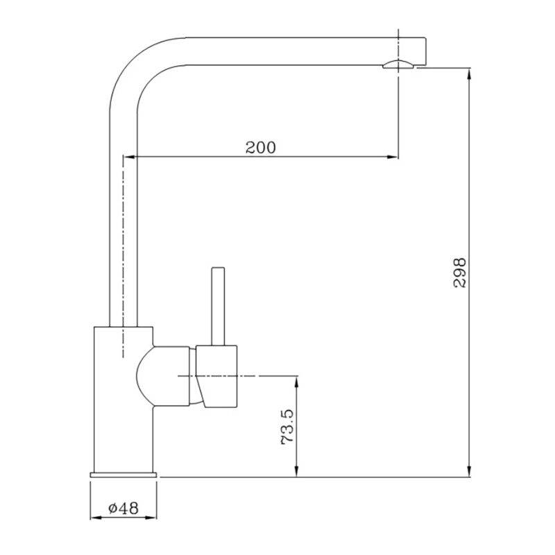Beitz & Walz AqvaKitchen Spültisch-Ehm. ND chrom seitl. Hebel