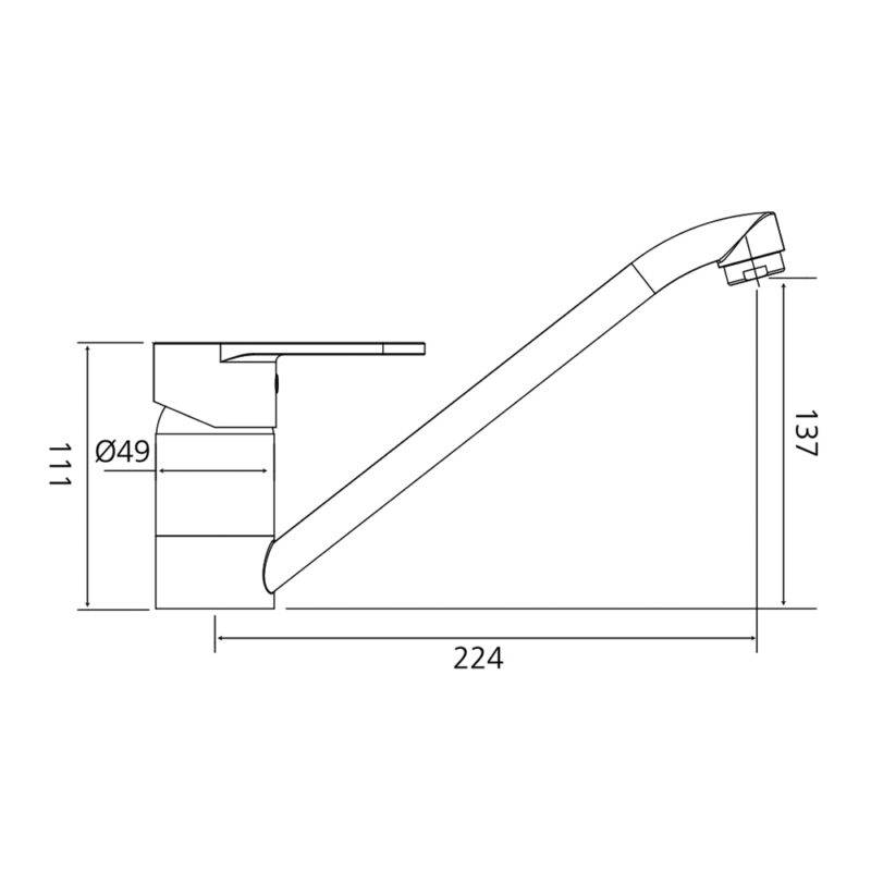 Beitz & Walz AQVABASIC I Spültisch-Ehm. ND chrom