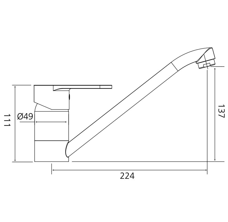 Beitz & Walz AQVABASIC I Spültisch-Ehm. ND chrom