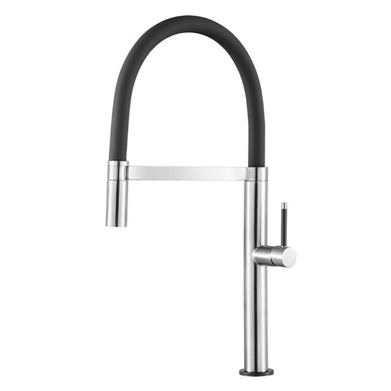 Beitz & Walz AqvaKitchen Spültisch-Ehm. m. Geschirrbrause Edelstahl gebürstet, seitl. Hebel
