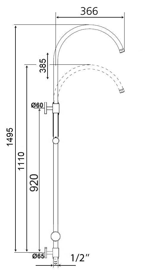Beitz & Walz AQVASHOWER douchette sur pied 180°