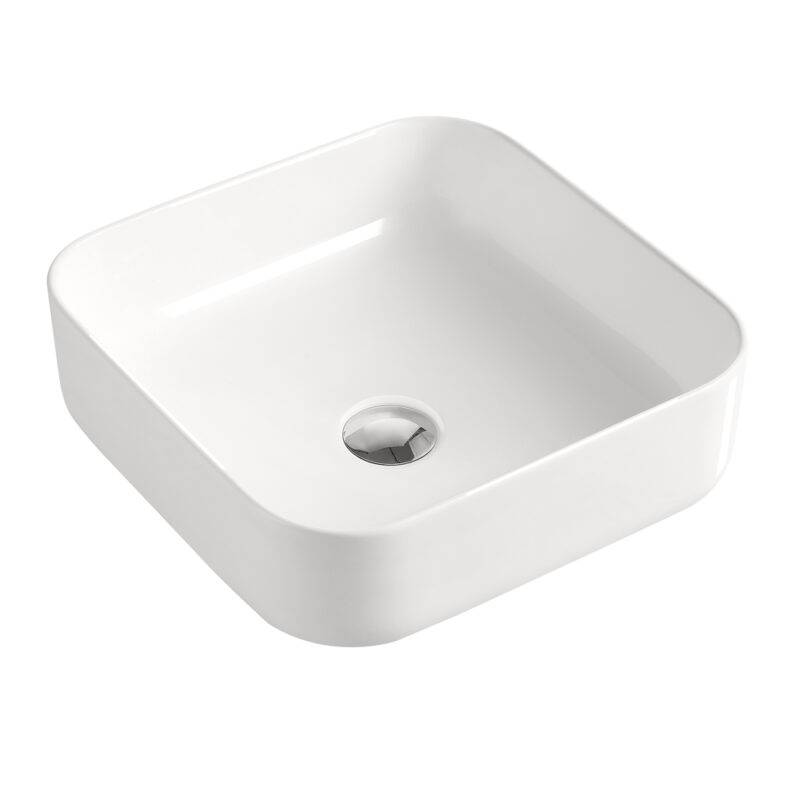Beitz & Walz AqvaCeramica Aufsatzbecken "SlimRim" o. Überl. 385 x 385 mm weiß