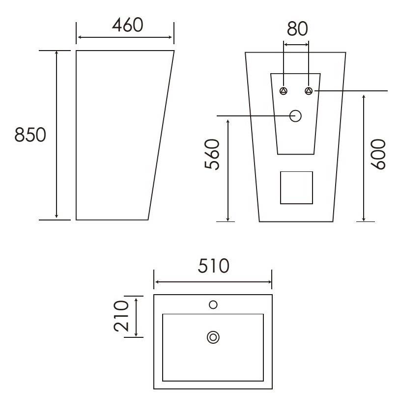 Beitz & Walz AqvaDesign Standwaschtisch eckig - weiß -