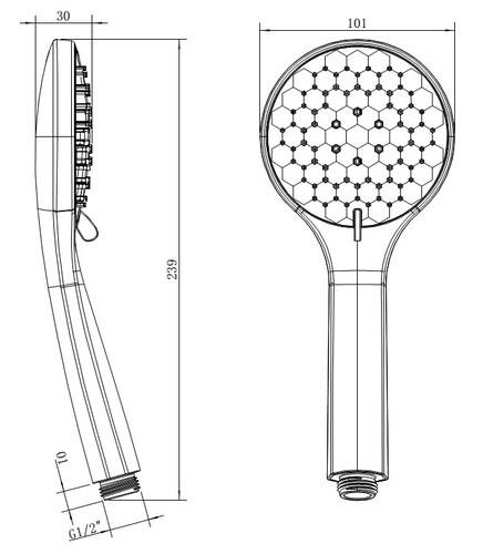 Beitz & Walz AQVAPLUS Handbrause 5-strahlig chrom
