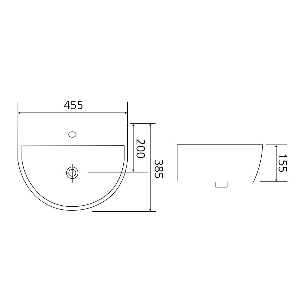 Beitz & Walz AqvaDesign Handwaschbecken 450 x 385 mm - weiß -