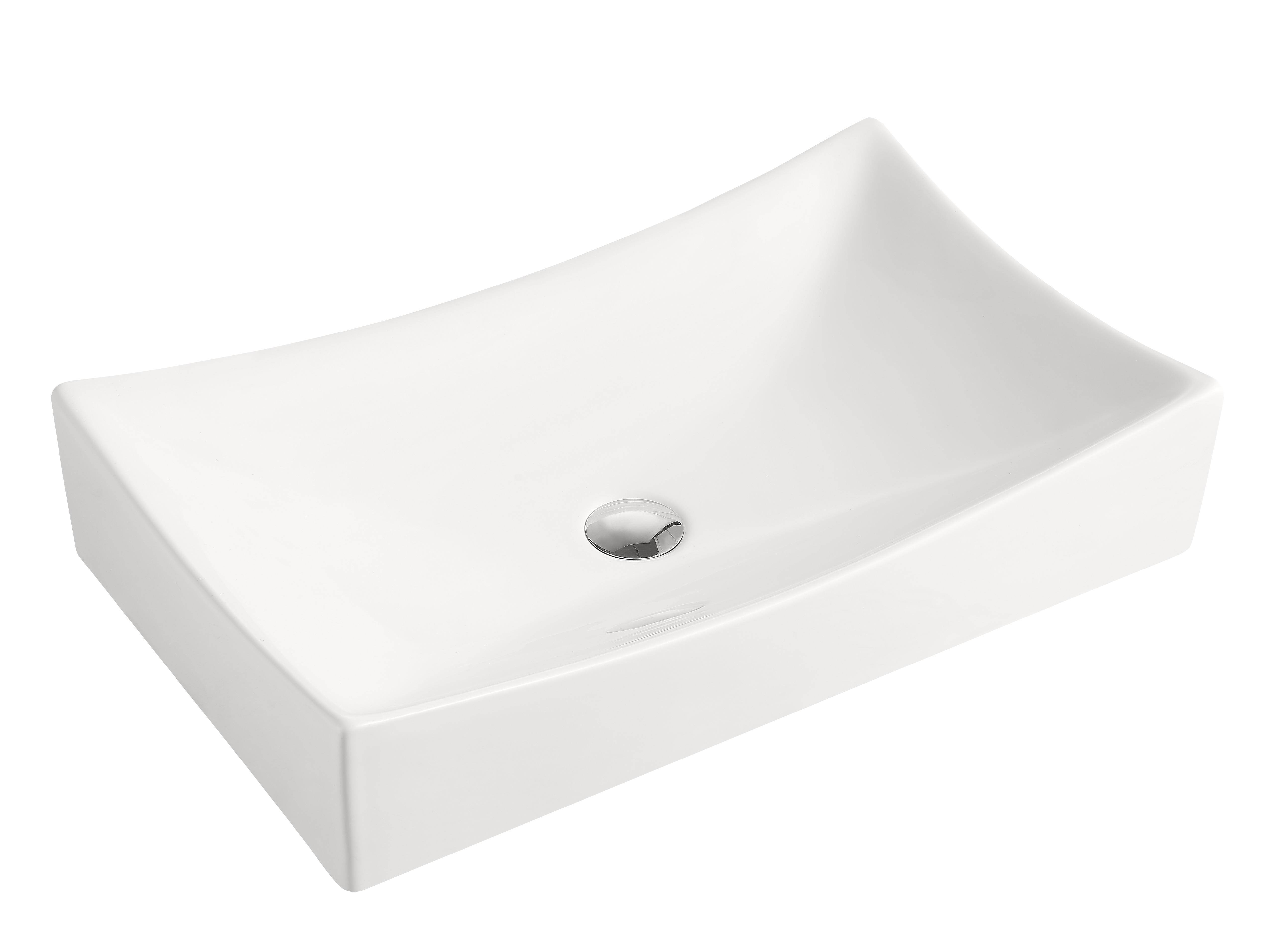 Beitz & Walz AqvaCeramica Aufsatzbecken eckig 650 x 390 mm weiß