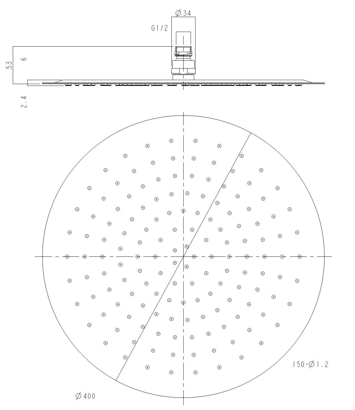 Beitz & Walz AQVAGREEN Kopfbrause 400 x 2 mm, chrom