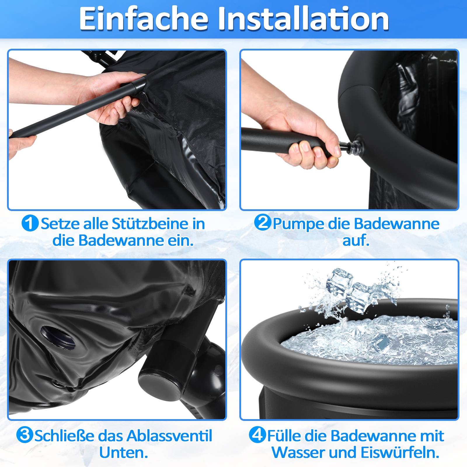 Eisbad Eisfass Badefass Cold Plunge zum Eisbaden 80 x 78 cm