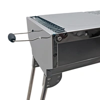 Mangal Edelstahl President Schaschlik Grill mit Grillrost und Ablage Mangal Edelstahl President Schaschlik Grill mit Grillrost und Ablage